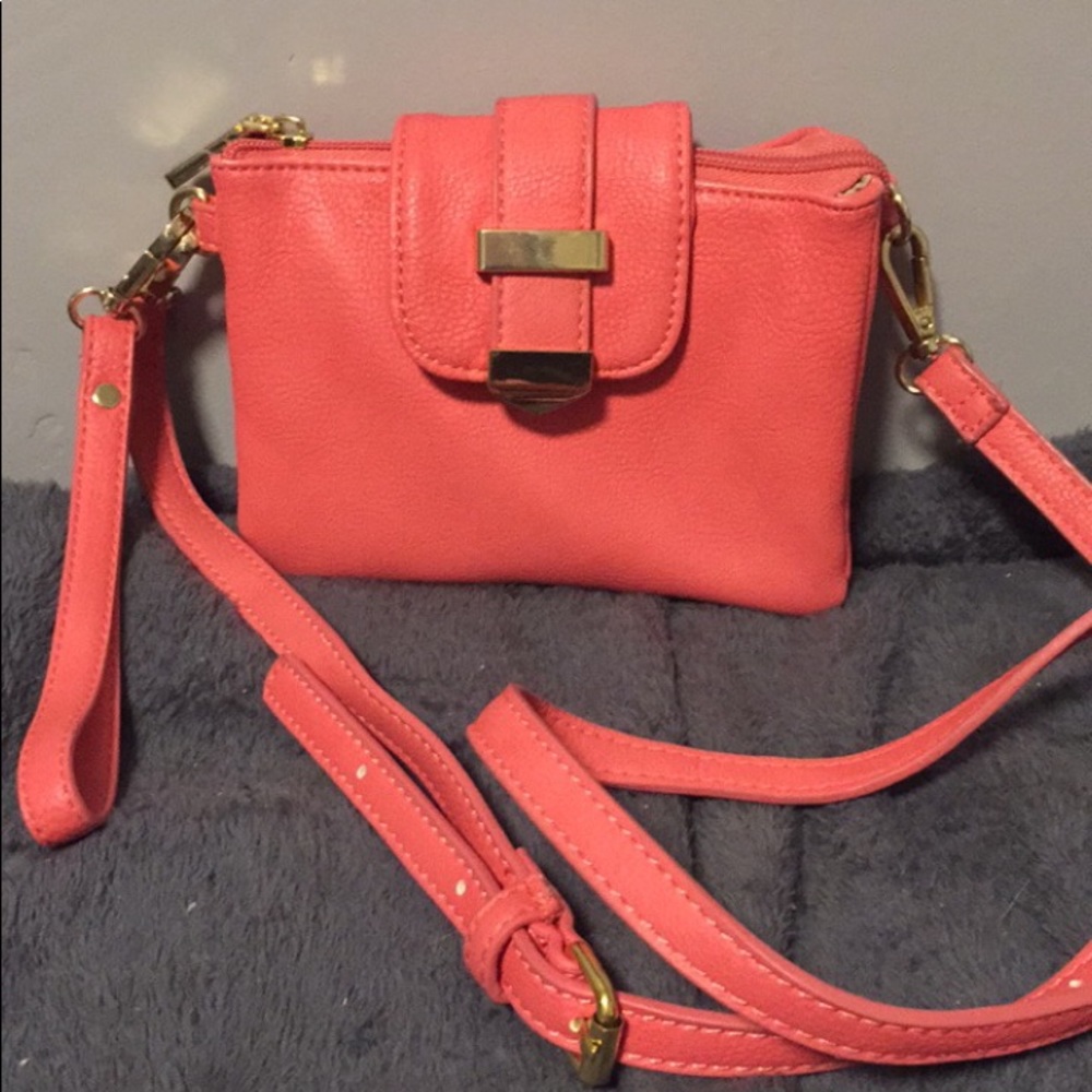 Coral crossbody purse